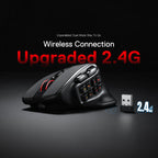 Redragon M811 PRO Wireless MMO Gaming Mouse – RGB Gamer Mouse with 15 Programmable Buttons & 10 Side Macro Keys
