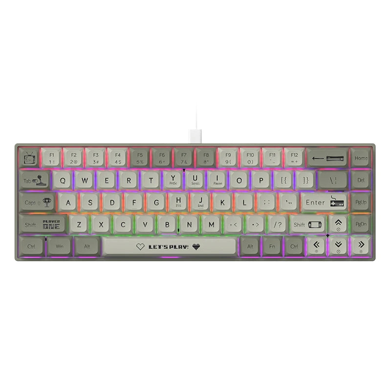 AJAZZ AK680 Mechanical Keyboard – 65%, Wired Gaming Keyboard, Hot-Swap, Mini Custom Keyboard with Gasket for PC & Laptop