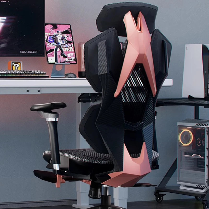 Nordic Luxury Gaming Chair - Ergonomic, Pink, Comfortable Bedroom/Office Designer Furniture