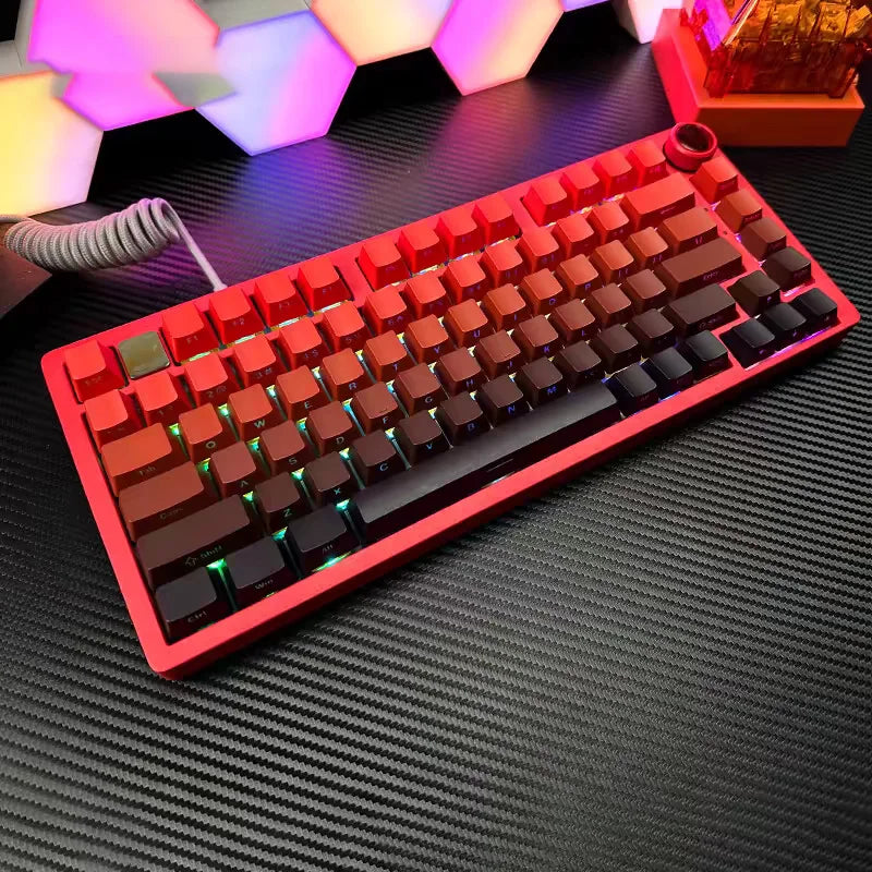 133 Keys Side-Print Shine-Through Keycap Set – Double-Shot PBT, Cherry Profile, for MX Switch Mechanical Gaming Keyboard