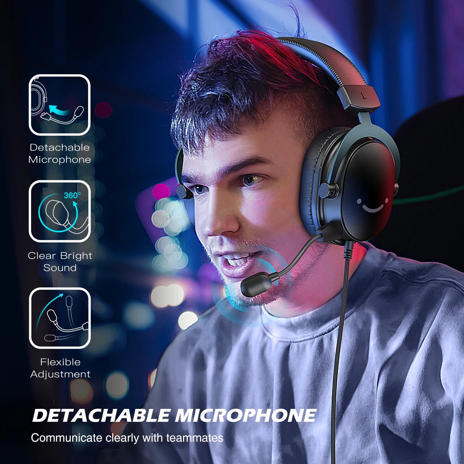 FIFINE H9 Gaming Headset – USB & 3.5mm, 7.1 Surround Sound, Volume Control & Mute Switch
