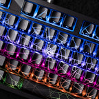 XVX Spider Web Keycaps – OEM Profile, Shine-Through IMD-Tech Keycap Set, 118 Keys, Black Backlight (Keycaps Only)