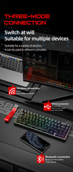 Magnetic Switch Gaming Keyboard – Attack Shark X68HE / FreeWolf F68 / F68 Pro, 8K Wired / 1K Wireless, RGB, Rapid Trigger, Hall Effect