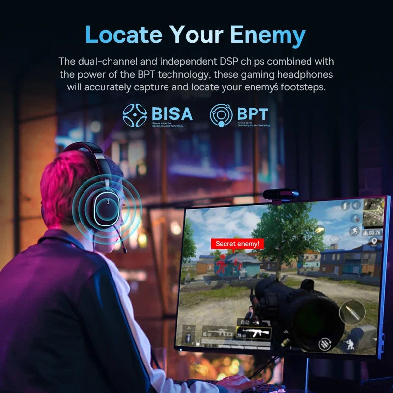 Baseus GH02 Wireless Gaming Headset – Bluetooth 5.3, 2.4G/Wired, RGB, 40mm Drivers