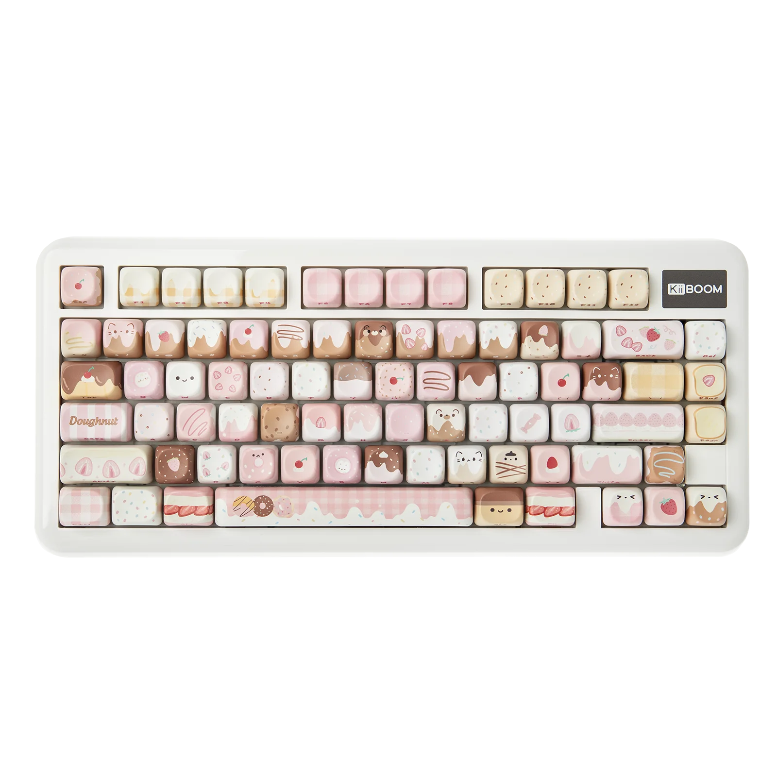 KiiBOOM Dough Fluff Keycap Set – 144 Keys (MOA) / 143 Keys (Cherry), Dye-Sublimation PBT, for 60% / 65% / 75% / TKL / Full-Size Mechanical Keyboards