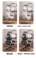 Ergonomic Gaming Chair - Comfortable Office Chair with Mute Rollers, Rotating Lift, Adjustable Backrest