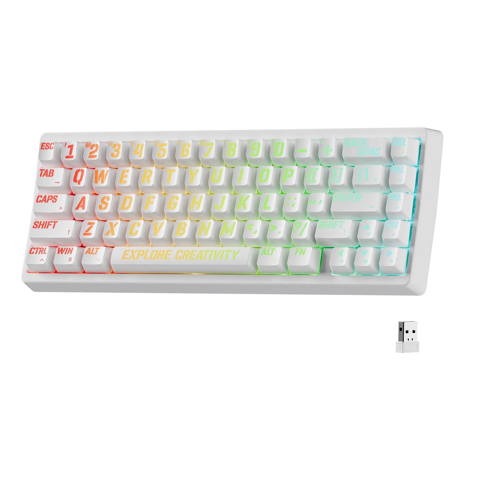 XVX M67 JadeStone Mechanical Keyboard – 65% Layout, IMD-Tech Keycaps, Hot-Swappable, Gasket Mount, Tri-Mode Wireless, Custom RGB