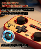 INE Retro Red Pocket Controller - Hall Effect Joysticks, 1000Hz Polling Rate, 6-Axis Gyro, Portable for Switch/PC/Mobile