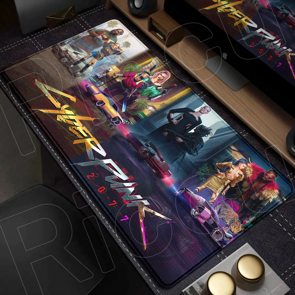 900x400mm HD Print Anime C-Cyberpunks Style Keyboard Mousepad XXL Large Computer Gamer Stitch Edge Rubber Non-slip Base Desk Mat