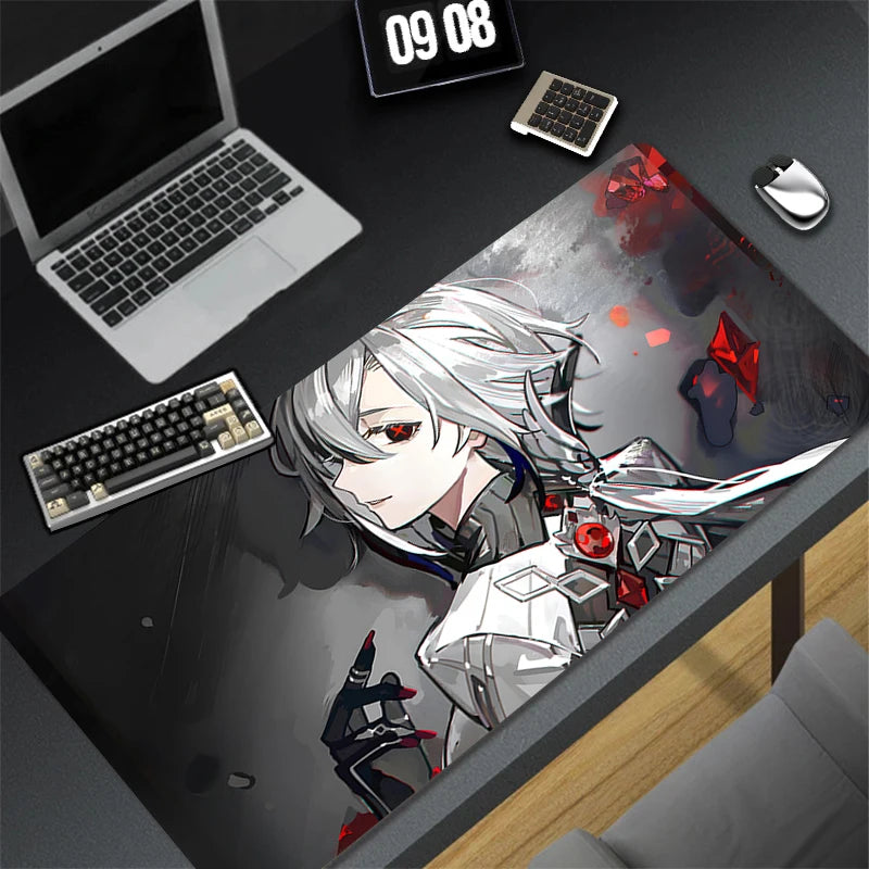 Genshin Impact Arlecchino Mouse Pad Anime Cartoon Girl Keyboard Rug PC Gaming Accessories Mousepad Laptop Speed Desk Mat Carpet