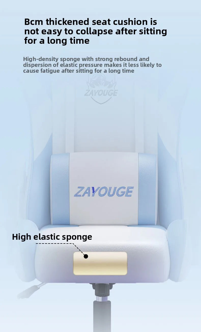 Ergonomic Gaming Chair - Comfortable Office Chair with Mute Rollers, Rotating Lift, Adjustable Backrest