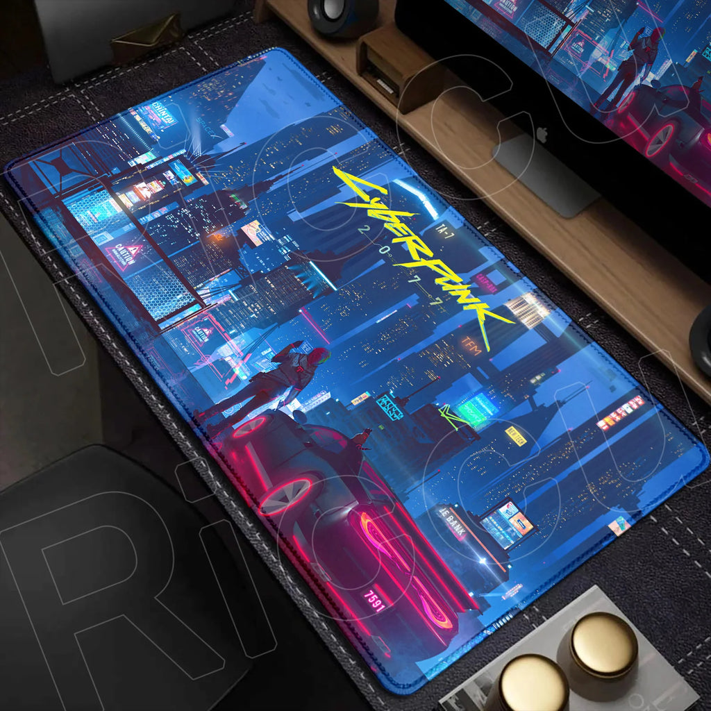 900x400mm HD Print Anime C-Cyberpunks Style Keyboard Mousepad XXL Large Computer Gamer Stitch Edge Rubber Non-slip Base Desk Mat