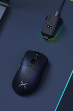 Delux M900 PRO Wireless Gaming Mouse – Ergonomic Design, 8K Polling Rate, PAW3395 Sensor, 63g Lightweight, Magnetic RGB Charging Dock, for Right Large Hands