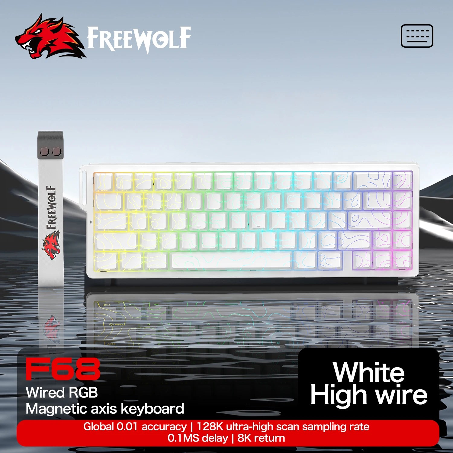 Magnetic Switch Gaming Keyboard – Attack Shark X68HE / FreeWolf F68 / F68 Pro, 8K Wired / 1K Wireless, RGB, Rapid Trigger, Hall Effect