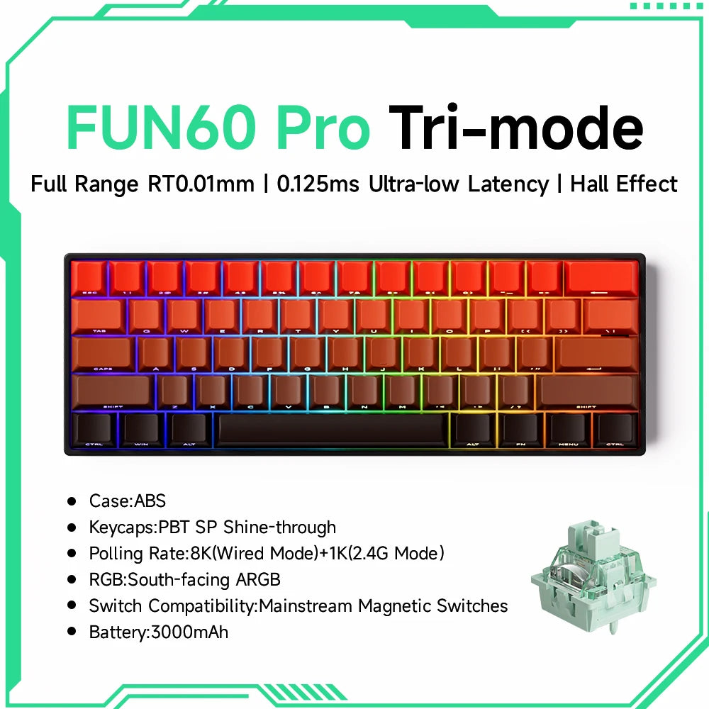 Akko MonsGeek FUN68 / FUN60 PRO & MAX HE Magnetic Keyboards – 60% / 65%, Rapid Trigger, 8K, Custom Esports Gaming Keyboard