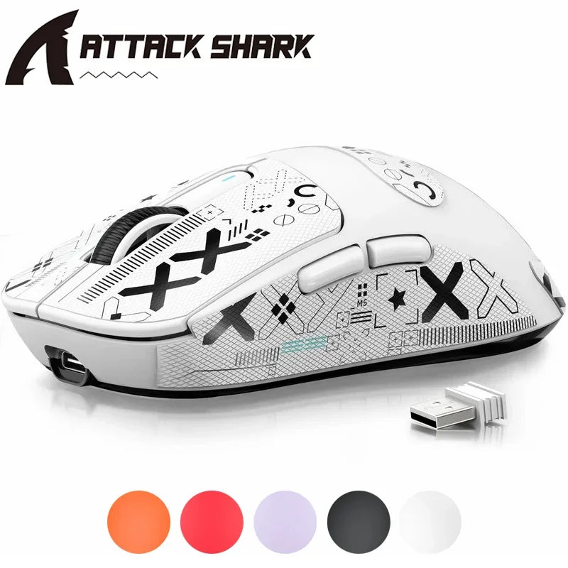 ATTACK SHARK X3 Lightweight Wireless Gaming Mouse – PAW3395 Sensor, 26,000 DPI, Tri-Mode (2.4G/Wired/Bluetooth), Macro Support, Win/Xbox/PS/Mac