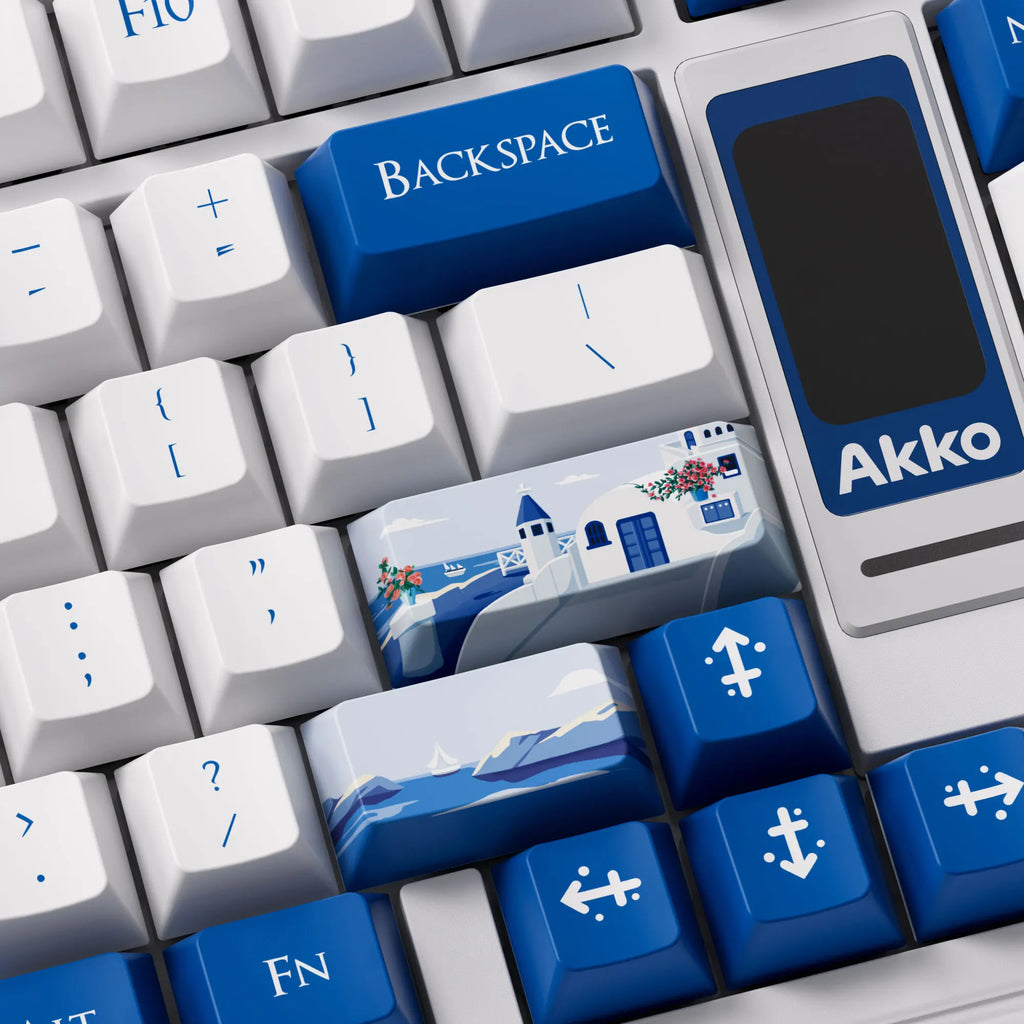Akko 5098B Santorini Mechanical Keyboard – 96 Keys, Wireless, TFT Screen & Vertical Knob, Hot-Swappable, RGB Backlit, Gasket Mount