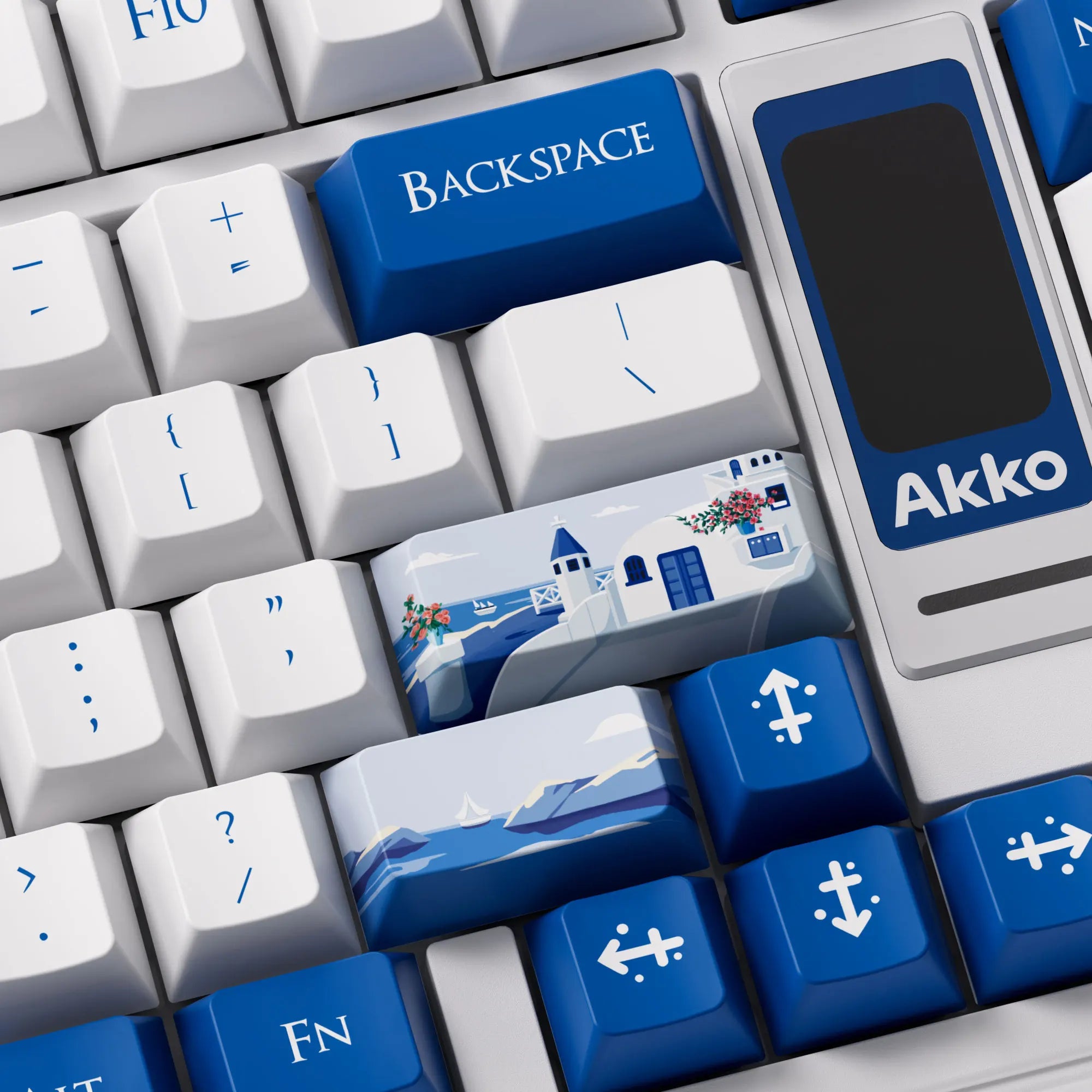 Akko 5098B Santorini Mechanical Keyboard – 96 Keys, Wireless, TFT Screen & Vertical Knob, Hot-Swappable, RGB Backlit, Gasket Mount
