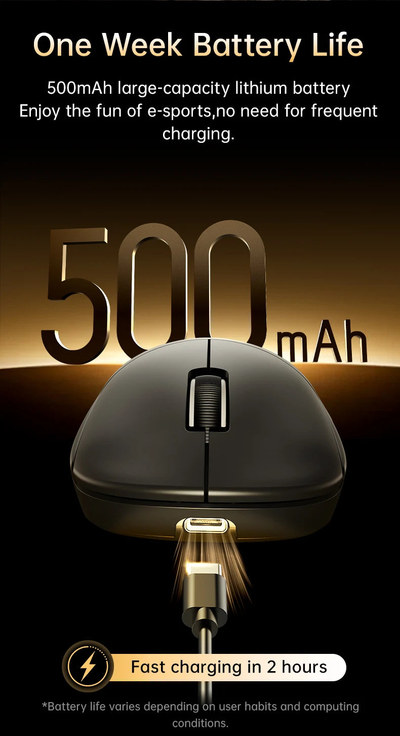 Delux M400 Wireless Gaming Mouse – 24,000 DPI, 1KHz Polling Rate, PAW3311 Sensor, Tri-Mode, 500mAh Rechargeable, for All Hand Sizes