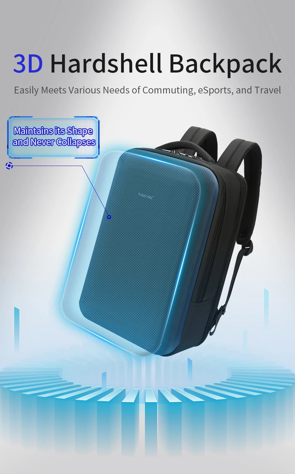 Tigernu Men's 15.6-17 Inch Laptop Backpack - Slim Anti-Theft Travel Backpack for School & Business