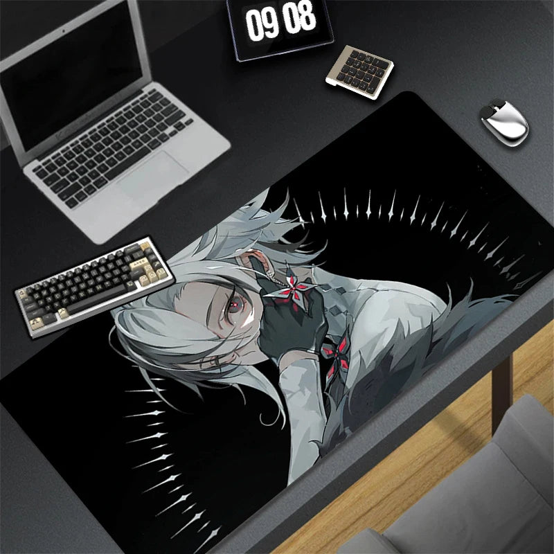 Genshin Impact Arlecchino Mouse Pad Anime Cartoon Girl Keyboard Rug PC Gaming Accessories Mousepad Laptop Speed Desk Mat Carpet
