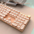 EWEADN V20 Punk Typewriter Mechanical Gaming Keyboard – 104 Keys, Round Keycaps, LED White Backlight, Key-Wire Separation Design