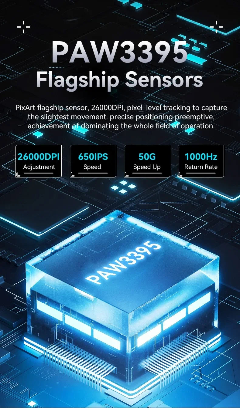 ATTACK SHARK X3 Lightweight Wireless Gaming Mouse – PAW3395 Sensor, 26,000 DPI, Tri-Mode (2.4G/Wired/Bluetooth), Macro Support, Win/Xbox/PS/Mac