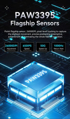 ATTACK SHARK X3 Lightweight Wireless Gaming Mouse – PAW3395 Sensor, 26,000 DPI, Tri-Mode (2.4G/Wired/Bluetooth), Macro Support, Win/Xbox/PS/Mac