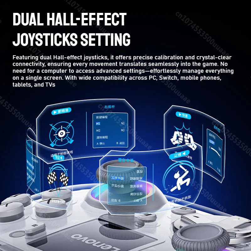 Lenovo X01 1.44inch Smart Screen Wireless Controller 3 Modes for Switch PS4 IOS Android PC TV Programmable Back-Button Gamepad