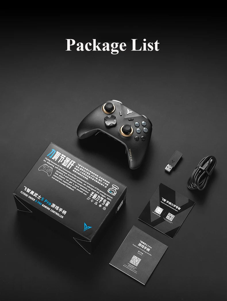 Flydigi Vader 5 Pro Gaming Controller With Hall Rocker FORCESWITCH™ Triggers Switch 1000Hz Gamepad For Mobile Switch TV PC