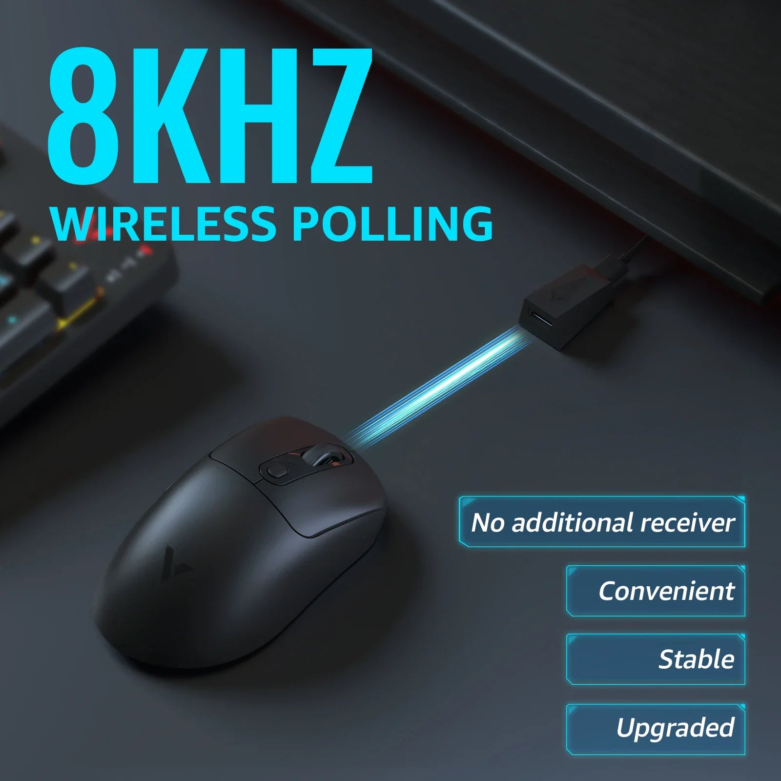 Rapoo VT3Pro GEN-1 Wireless Gaming Mouse – 59g Lightweight, 8KHz Polling Rate, 26,000 DPI, 9 Programmable Buttons