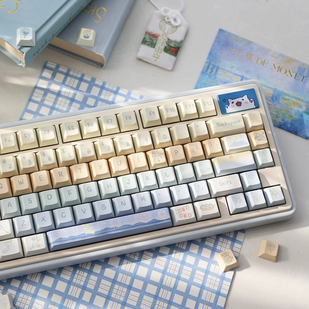 95 Keys Cherry Profile PBT Keycaps – Spark Conference Theme, for Gaming Mechanical Keyboard 61/64/68/75-Key Layouts, AULA F75 Compatible