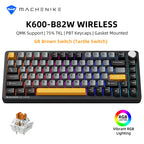 Machenike K600-B82W Mechanical Keyboard – 75% ANSI Layout, Gasket Mounted, RGB Backlit, Tri-Mode Wireless Gaming Keyboard
