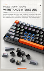 Machenike K500A-B84 Mechanical Keyboard – 75% TKL, 84 Keys, Hot-Swappable, Wired Gaming Keyboard, 6-Color Backlight
