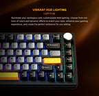 Machenike K600-B82W Mechanical Keyboard – 75% ANSI Layout, Gasket Mounted, RGB Backlit, Tri-Mode Wireless Gaming Keyboard