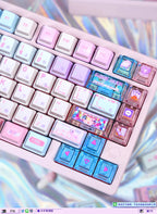 Anime NEEDY Girl Overdose Keycaps – Cute PBT + PC Translucent, Cherry Profile, Custom Keycaps for Mechanical Keyboard Gaming Gifts