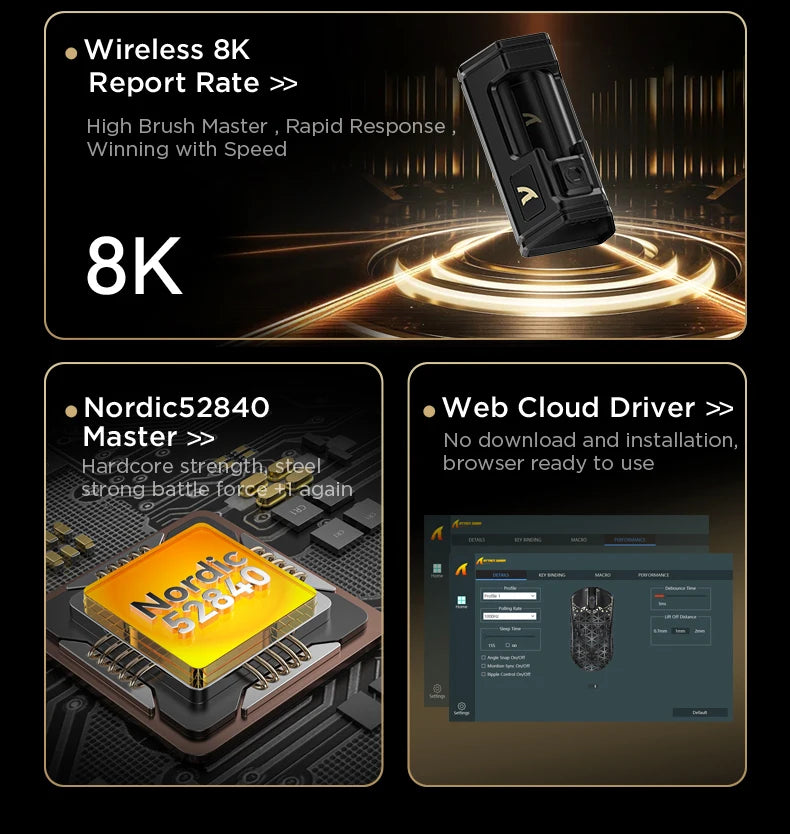 ATTACK SHARK R5 ULTRA Wireless Gaming Mouse – 8K Polling Rate, PAW3950MAX Sensor, 42,000 DPI, Carbon Fiber Ultra-Light, Pro Esports Edition