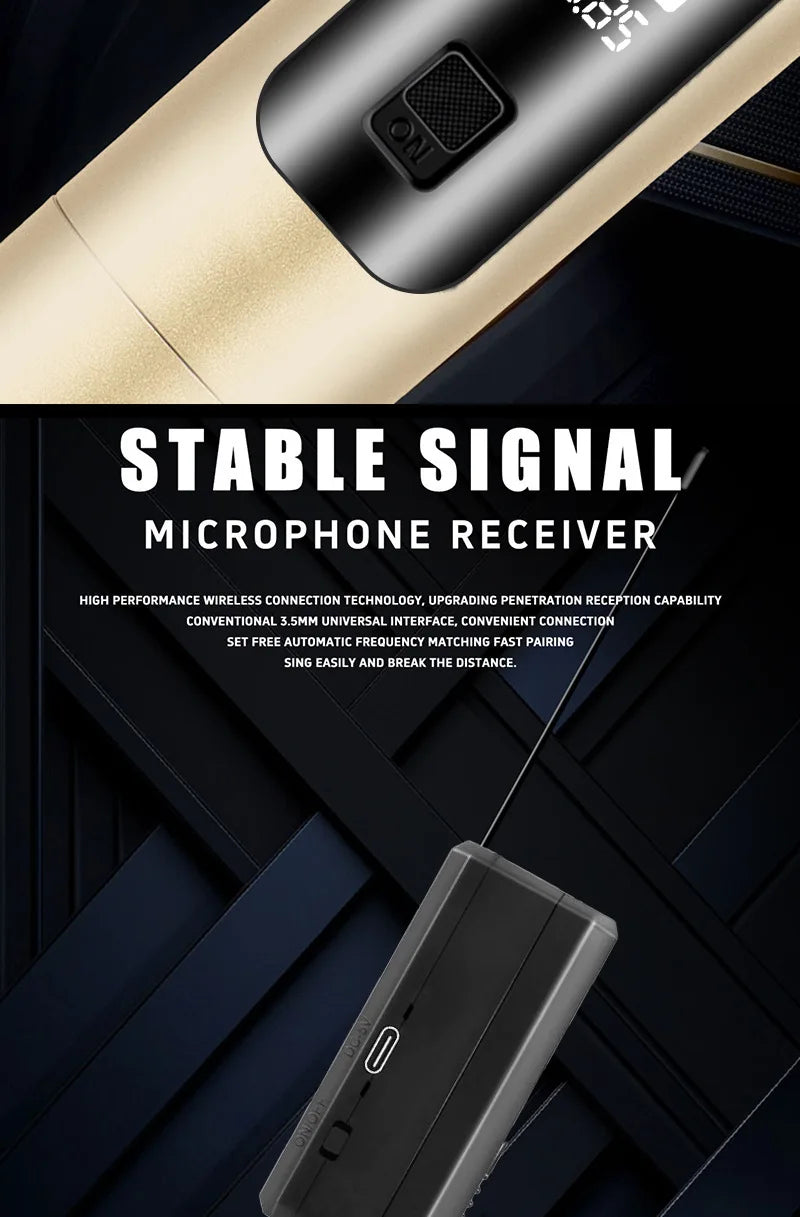 2.4G Wireless Microphone UHF Fixed Frequency 2 Channels Handheld Mic Micphone For Party Karaoke Professional Church Show Meeting