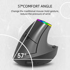 Delux Ergonomic Vertical Wireless Mouse – Rechargeable, RGB, Bluetooth & 2.4G, 4,000 DPI, Silent Clicks, for Laptop & PC