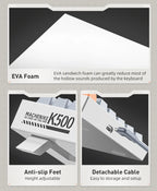 Machenike K500A-B84 Mechanical Keyboard – 75% TKL, 84 Keys, Hot-Swappable, Wired Gaming Keyboard, 6-Color Backlight