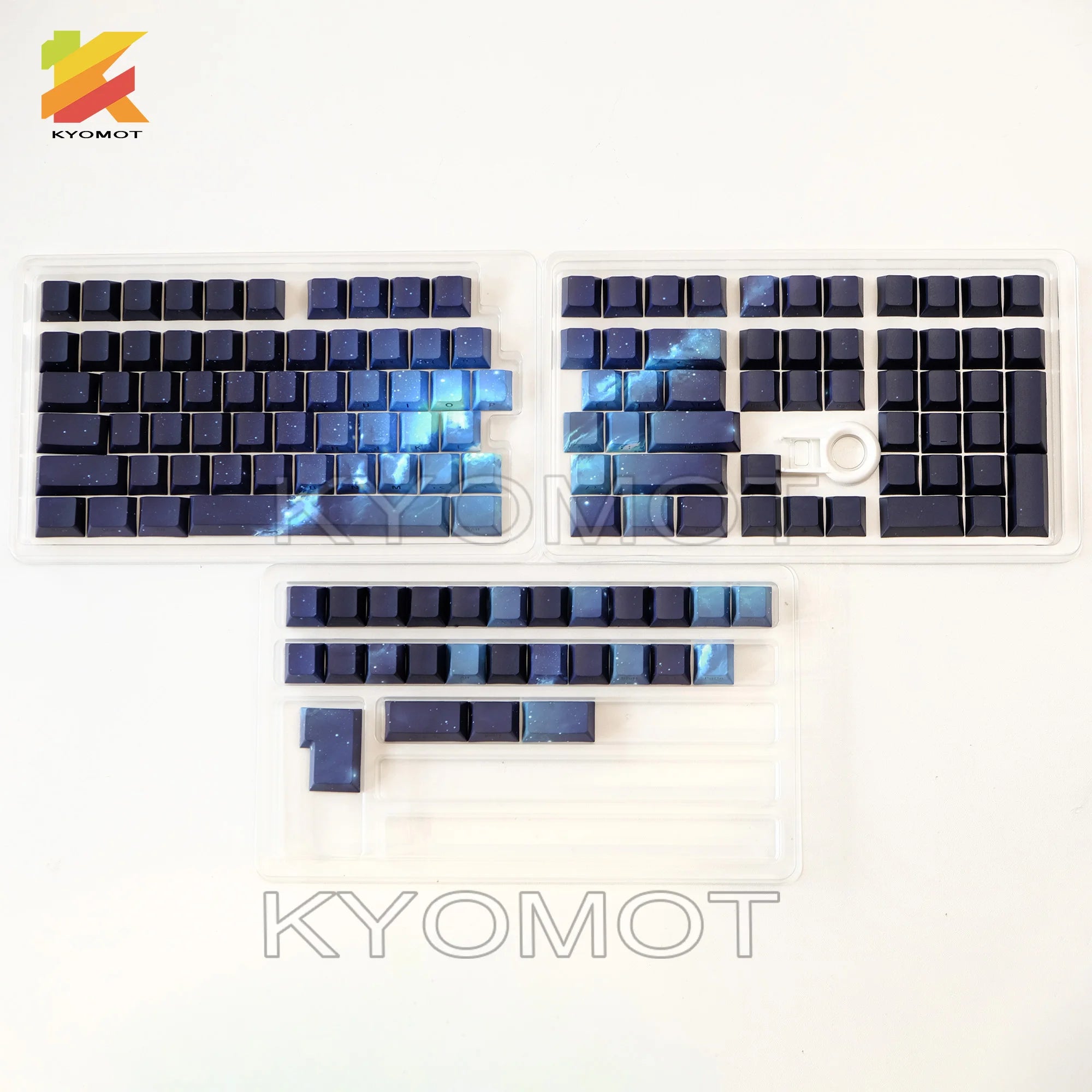 135 Keys Star Sky Theme PBT Double Shot Keycaps Side Print Shine Through Cherry Profile Keycaps for DIY Mechanical Keyboard Caps