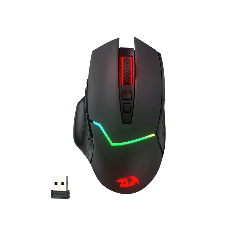 Redragon M690 PRO Wireless Gaming Mouse – 8,000 DPI, Wired Option, 8 Macro Buttons with Rapid Fire Key, PC/Mac/Laptop, Black/White