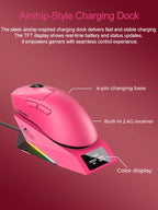 DAREU Wireless Gaming Mouse – 8KHz Polling Rate, AIM-750 (PAW3950) Sensor, 30,000 DPI, Tri-Mode Connection, 60g Lightweight, with Charging Base