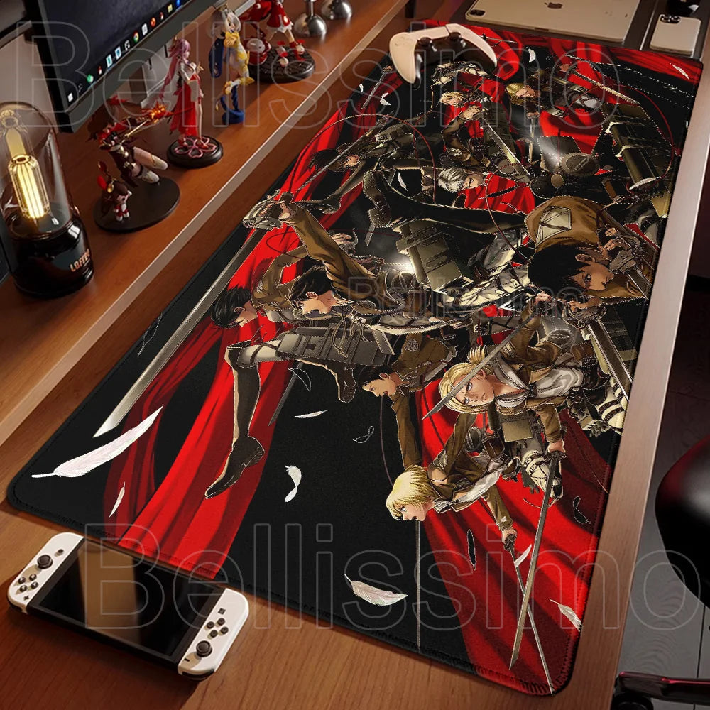Anime Attack On Titan Mouse Pad Computer Non-slip Gaming Mousepad XXL Locking Edge Game PC Laptop Keyboard Mouse Mat Desk Carpet