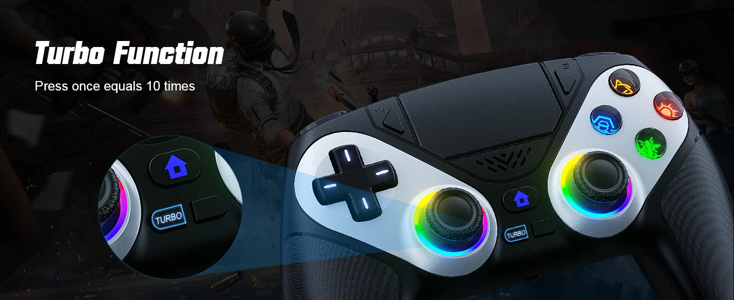 Controller for PS5/Playstion 5 Pro/Slim/PC Wireless Gamepad Hall Effect Trigger RGB Turbo Vibration Programmable Button Joystick