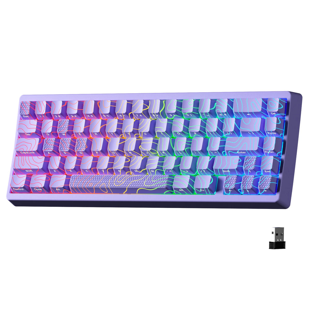 XVX M67 JadeStone Mechanical Keyboard – 65% Layout, IMD-Tech Keycaps, Hot-Swappable, Gasket Mount, Tri-Mode Wireless, Custom RGB