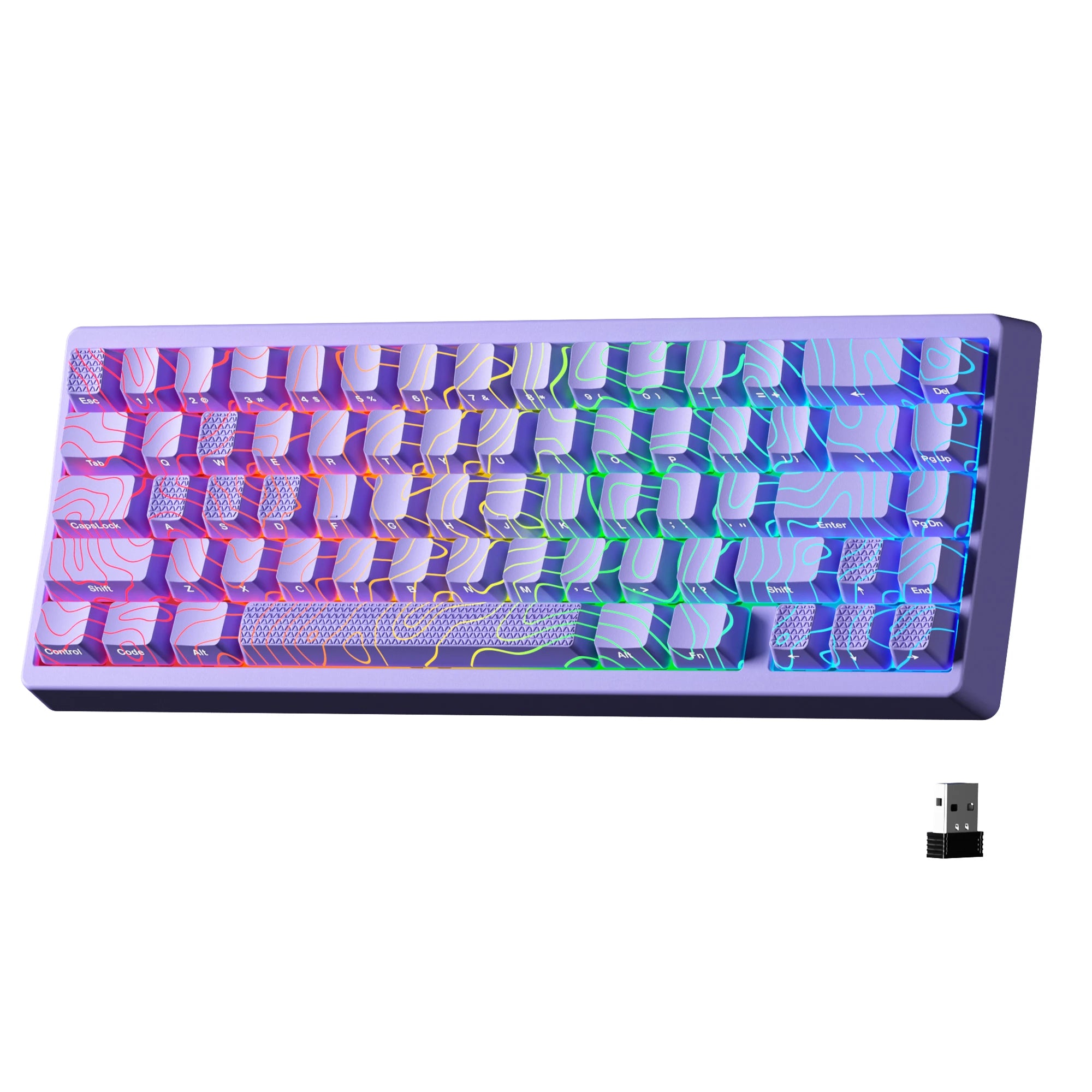 XVX M67 JadeStone Mechanical Keyboard – 65% Layout, IMD-Tech Keycaps, Hot-Swappable, Gasket Mount, Tri-Mode Wireless, Custom RGB