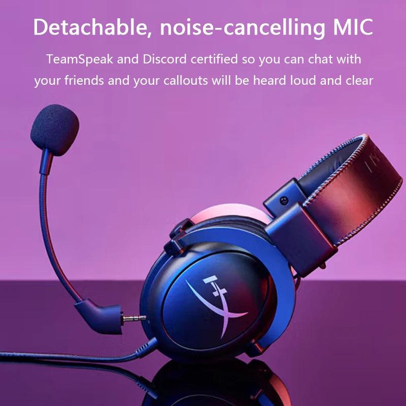 HyperX Cloud II Wired Gaming Headset – Hi-Fi 7.1 Surround Sound, Detachable Mic, USB Sound Card