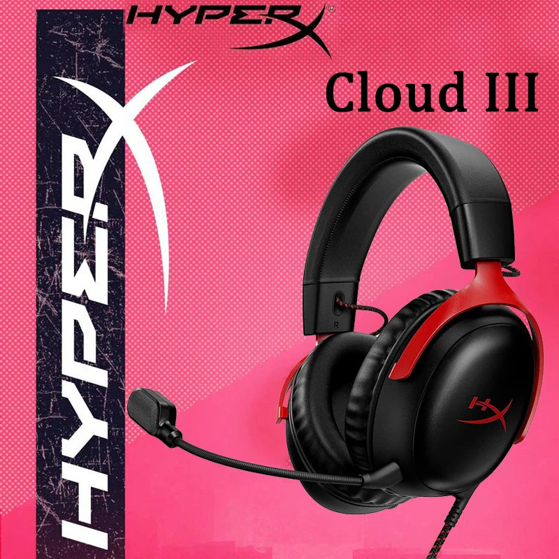 HyperX Cloud III Wired Gaming Headset – DTS Sound, Detachable Mic, USB, PC/PS/Xbox/Switch