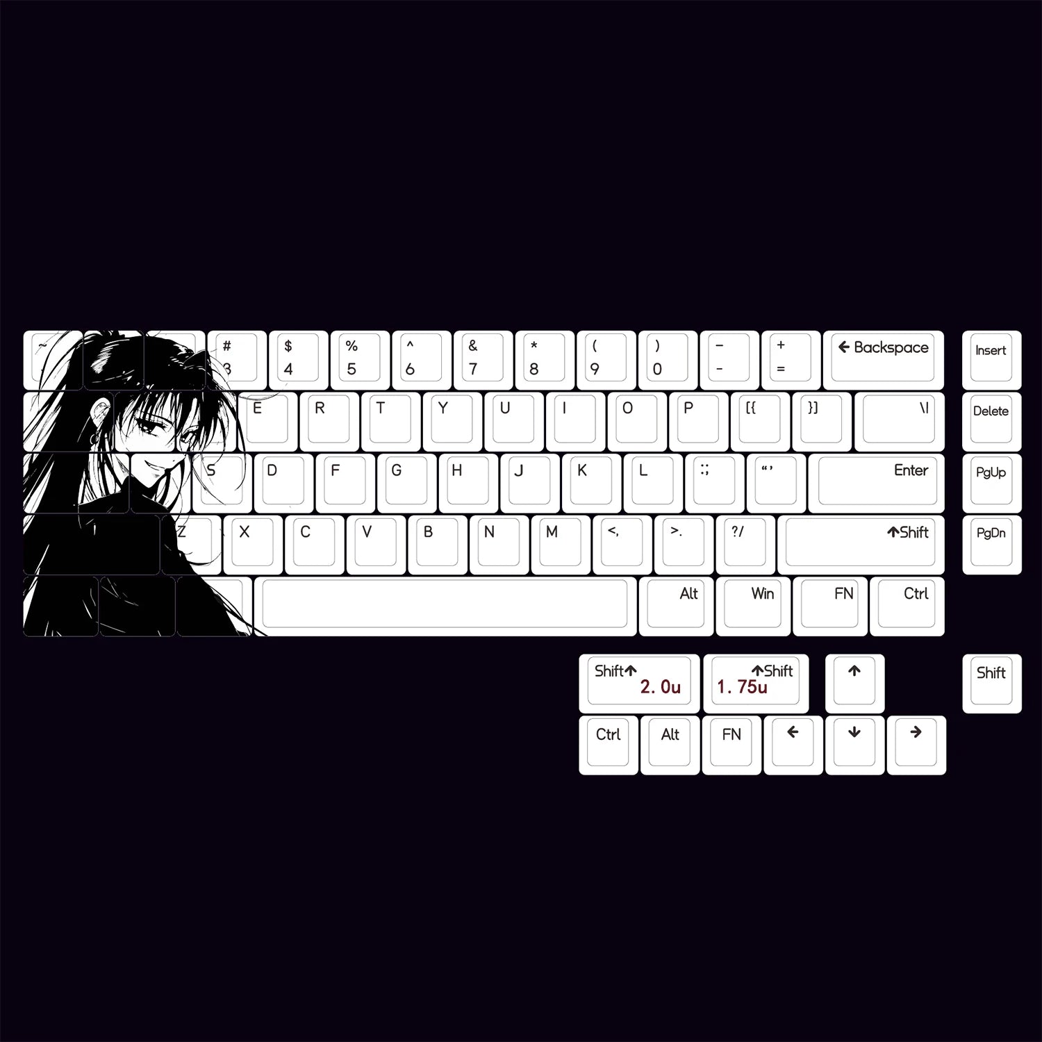 NPKC Cherry Profile Anime Keycaps – PBT, for MX Switch, 60% / 65% Mechanical Keyboards, Wooting 60 / MAD 68HE Compatible